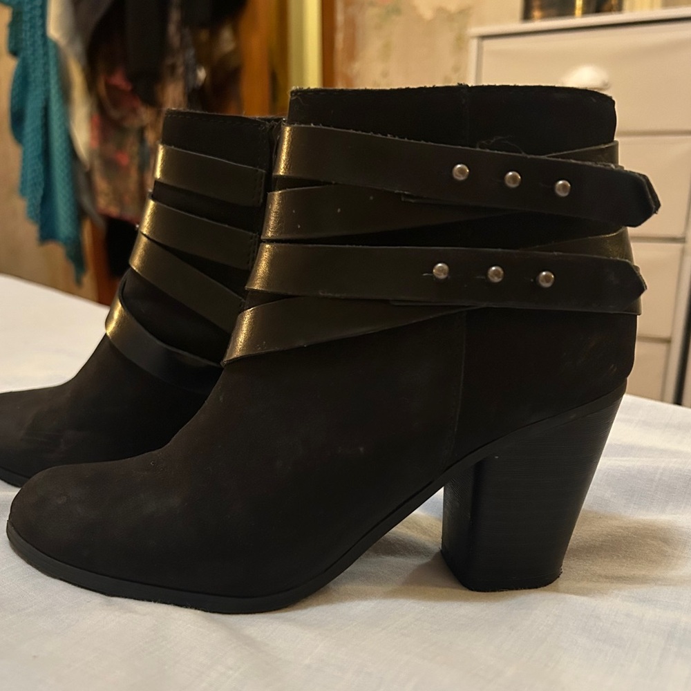 JustFab Black Chunky Booties